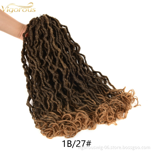 Crochet 20inch mermaid Locs in synthetic hair extension ombre Faux Locs Pre-looped Braiding hair for afro women